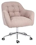 Bürostuhl gepolsterte mittlere Rückenlehne Drehstuhl Schreibtisch-Arbeitsstühle höhenverstellbar mit Armlehnen Wohnzimmer (Farbe: Khaki)
