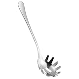OFFSCH Nudellöffel Löffel Mit -sieb Geschlitzte Pfanne -klaue Küchenlöffel Nudelgabel in Lebensmittelqualität Feinmaschiges Sieb Utensil Pasteten Silver Rostfreier Stahl