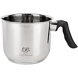 KARL HAUSMANN Milchtopf induktion 1.6L - Kochtopf mit Bakelitgriff - Milchtopf Ausgießer - Simmertopf - Milchkochtopf - Puddingtopf aus Edelstahl - Wassertopf - Milchkanne - Milk Pot - Milchtöpfe