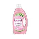 burti WOLLE & SEIDE Waschmittel flüssig – Flüssigwaschmittel & Wollwaschmittel - Fleckenentferner – Daunenwaschmittel mit Farb- & Faserschutz - 29 Wäschen