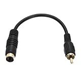 QUARKZMAN 2 Stück S-Video-Kabel 0,17 m, 4-polig S-Video-Stecker auf RCA-Stecker Composite-Adapter Konverter für TV-Empfänger Monitor