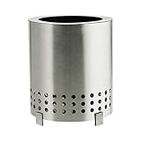 Tischfeuer mit niedrigem Ständer für den Außenbereich, Mini-Feuer für und Vororte, die mit Pellets oder Holz befeuert Werden, Edelstahl mit Reisetasche Grillwagen Holzkohlegrill (Silver, One Size)