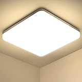 OUILA Led Deckenleuchte, 20W 2000LM Deckenlampe Led Deckenleuchte Flach, IP44 Wasserdicht Badlampe Decke, 4000K Ultra Dünn Deckenlampe für Küche Badezimmer Wohnzimmer Keller Flur, 22 x 22CM