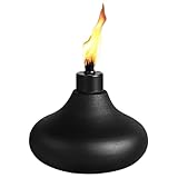 Tischfackel Für Draußen – Eisen Und Edelstahl 13.8x10.5cm | Dekorative Citronella Fackel Aus Metall | Nachfüllbare Flammen Lampe Gegen Insekten | Tragbare Garten Beleuchtung Für Terrasse Und Camping