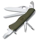 Victorinox Schweizer Taschenmesser Trailfinder, Soldatenmesser, 10 Funktionen, Multitool mit Einhandklinge, Dosenöffner, Schraubendreher, Grün