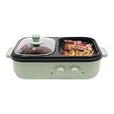1300W Elektrische Bratpfanne | Elektrische Hot Pot und BBQ Grill, Elektrischer Innengrill Tischgrill, Dual-Use Elektrisch Koreanischer Grill, 2 Personen Hotpot Für Zuhause, Schlafsaal
