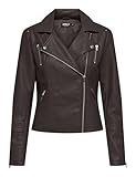 ONLY Damen Onlgemma Faux Leather Biker OTW Noos Kurze Bikerjacke, Chocolate Torte, Numeric_34