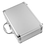 DOITOOL Aluminiumlegierung Handgepäckkoffer Kompakt Stoßfest mit Schwammeinlage für Instrumente Kosmetik Werkzeug Sichere Aufbewahrung für Unterwegs