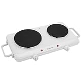 Bomann® Doppelkochplatte | Leistungsstarke Kochplatte mit stufenlos regelbaren Thermostaten | 2 Kochplatten | Cool-TouchGriffe | Doppelkochfeld mit 1500W/1000W | DKP 5028 CB