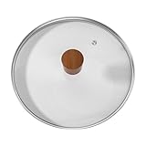 Gcljlmy 22 cm Glasdeckel, Kochgeschirr-Abdeckung, durchsichtig, Dampföffnung, Suppentopf-Abdeckung, Universaldeckel für Töpfe, Pfannen, Suppentöpfe, Woks