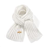 ORANZT Gestrickter Schal Lange Weiche Winter Strickschal Einfarbig Mode Pashmina Schal - Weiß