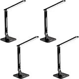 tectake® Schreibtischlampe dimmbar, Lampe mit USB Anschluss, LED Tischlampe, Tischleuchte, Schreibtischlampe LED, Desk Lamp, Lampe Schreibtisch mit USB LED, Arbeitsplatzleuchte - 4er Set