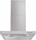 HEINNER HDCH-360TSS T-Form - Wandhaube Dunstabzugshaube 60 cm, 3 Einstellungen, Abzugshaube Umluft 308 m³/h, Edelstahl, Silber