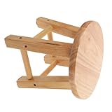 LIFKOME Kleiner Holztritt Hocker aus Massivem Holz mit Rutschfester Oberfläche Stabiler Struktur Leichter Sitzhocker für Bad Küche Schlafzimmer für Waschbecken und Toilettentraining