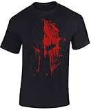 Gym Shirt Herren : Sparta Bluthelm - Spartaner T-Shirt - Spartan Tshirt (Schwarz XL)