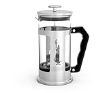 Bialetti Kaffeepresse Preziosa, French Press Filter für Kaffee oder Tee, Gehäuse aus Edelstahl und Behälter aus Borosilikatglas, spülmaschinenfest, 350 ml, für 3 Tassen