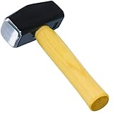 SPARES2GO Lump Club Vorschlaghammer, robuster Hickory-Holzschaft, gehärteter Stahlkopf, langer Griff (2 kg)