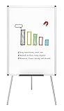 VIZ-PRO Flipchart-Ständer-Whiteboard, Magnetisches Tragbares Trocken abwischbares Brett 90 x 60 cm, Dreibein-Whiteboard Höhenverstellbar