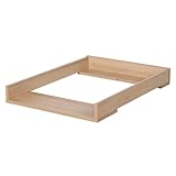 Wickelaufsatz für Kommode weiß – Holz Wickelbrett für Baby, stabil & sicher, passend für Wickelunterlage 70x50 cm, platzsparender Wickeltisch für Kinderzimmer (Braun)