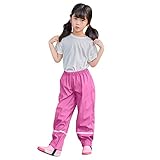 Regenhose Kinder Wasser- und Winddichte Matschhose Mädchen und Jungen - Ideal für Regen- und Matschwetter Regenhosen Outdoor mit Fußschlaufen und Reflektierend Buddelhose