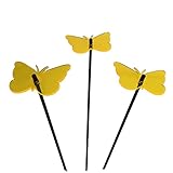 Sun Catcher Garden Decor Glühende Torwächter Schmetterlinge 3er Set Sonnenfänger Garten Stecker 75cm hohe Dekoration für Garten Geschenk, Farbe:Fluorescent Yellow
