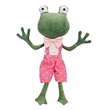 Gefülltes Frosch-Plüschtier | Niedliche Tierpuppen in Hosenträgern, beruhigendes Spielzeug für Kleinkinder, ultraweiche Stofftier-Plüschtiere, realistische Tierplüschtiere für Babys