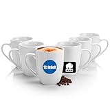 BigDean 12 Stück Kaffeebecher Porzellan 300ml Kaffeetassen weiß - Kaffeetassen Set spülmaschinengeeignet Tassen Set - Tassen zum Bemalen