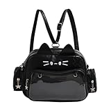 SELiLe Mehrzweckkatzen Ohr Ohr Umhängetasche Mit Einstellbaren Gurten Große Kapazität Clear Pocket Itabag Rucksack Für Pin Display Große Kapazität Schultasche