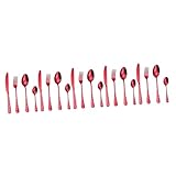 5 Sätze Weihnachtsgabel Und -löffel Restaurantbesteck Schublade Block Besteck Organizer Weihnachtsbesteck Steingut Buffetbesteck Essbesteck Essgeschirr Löffel Rot PRETYZOOM