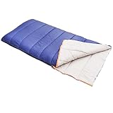 Amazon Basics Leichter Schlafsack, 4 Jahreszeiten, für Kaltes und Warmes Wetter, Camping und Wandern, Rechteckig, Blau