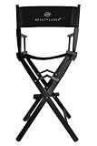 Redfink Portable Make-up Stuhl, Holz Klappbar Künstler Direktor Stuhl Mit Seitentaschen, Professionelle Regiestuhl Klappstuhl Faltstuhl Schminkstuhl