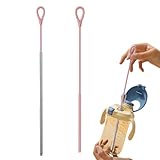 Trinkhalm-Bürste Reiniger | 2 Stück Silikon Strohhalm-Reinigungsbürste - rutschfeste Silikon Reinigungshilfe 6mm & 9mm Wiederverwendbar Für Deckelbecher, Tassen & Unterwegs