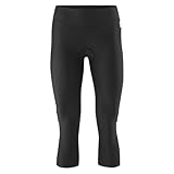 Gonso Lecce, Damen Fahrradhose 3/4, Radtight mit Relax Gel Comfort Sitzpolster, Hohe Bewegungselastizität und Komfortbund, Enganliegende Passform, Schwarz, Gr.44