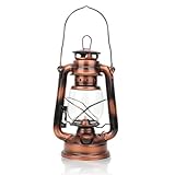 Meleg Otthon Petroleumlampe für Outdoor, Silber Sturmlaterne Petroleum, Öllampe für Indoor, Haus, Garten, Camping (Bronze)