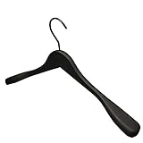 5x hochwertiger Premium Kleiderbügel aus Holz 45cm Breite schwarz beschichtet gummiert