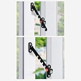 ZYNCUE Verstellbarer Fensterschlossbegrenzer, mehrstufiges Sicherheitsschloss aus Karbonstahl mit verbesserter Stabilität für nach innen nach außen nach unten öffnende Fenster, 2 Stück