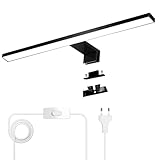 YIQAN LED Spiegelleuchte Spiegel Lampe 4000K Natürliches Mattschwarz 30cm Badezimmer Licht 5w 500lm 3 Montage Optionen spiegellampe bad beleuchtung für schminktisch spiegelleuchte
