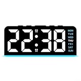 Intelligente Digitaluhr mit Temperaturanzeige und Schlummerfunktion für Heimdekoration (B-Blau)