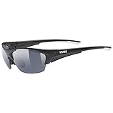 uvex blaze III - Sportbrille für Damen und Herren - inkl. Wechselscheiben in den Filterkategorien 0, 1 und 3 - druckfreier Sitz & perfekter Halt - black matt/smoke - one size