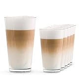 Sahm Latte Macchiato Gläser Set (6 STK) - 0,30 l Trinkgläser Set - Ideal auch als Wassergläser Set - Klassische Kaffee Latte Gläser