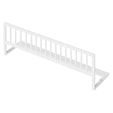 Bellabino Yuna Rausfallschutz – Kinder Bettschutzgitter 115 cm breit – aus Kiefer Massivholz in Weiß – klappbares Bettgitter für Kinderbett & Reisen – vormontierter Fallschutz für Kleinkinder & Babys