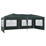 TUKAILAi Faltpavillon 3x6m, Partyzelt Pavillon mit 6 abnehmbaren Seitenwänden, Wasserdicht Stabil Gartenzelt Pavillon, Gartenpavillon für Hochzeiten, Freien, Garten (Grün)