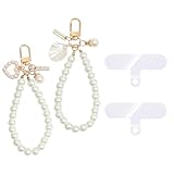RDNKVB 2pcs Perlen Handykette Handyanhänger Handyperlen Lanyard Handyband, Armband Anhänger mit Abstandshalter kompatibel mit jeder Handyhülle