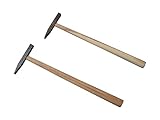 2-tlg. Set Fliesenhammer Hammer mit Holzstil 50 g und 75 g CV spitz