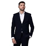 Hirschthal Business Anzugsakko Herren 2-Knopf Sakko Regular Fit - mit Kleidersack - Sakko Dunkelblau 31