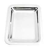 Edelstahl Tablett, Serviertablett, Butterplatte Konfektplatte Kuchenplatte, Schlemmerplatte Anrichtplatte 13 x 9,5 x 1 cm