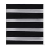 Kangmusi Doppelrollo 50 x 100 cm schwarz, Schwarz 240188