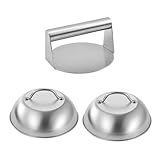 3 Stück Metall BBQ Zubehör Hamburger Presse Hamburger Smasher 304 Edelstahl Schmelzabdeckungen zum Grillen