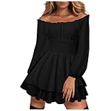 Générique Sommerkleid, Boho, Damen, Strandkleid, lässig, schick, elegant, ohne/kurz/lang, T-Shirt, Arbeit, modisch, Tunika, locker, A-Linie, schick, elegant, Schwarz #2, Medium