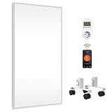 FrauSonne Infrarotheizung Standgerät 1000W mit Smart Thermostat, Geräuschlose Infrarot Wandheizung – Mobile Energiesparende Elektro-Heizstrahler mit Überhitzungsschutz–für Bad und Balkon – TÜV